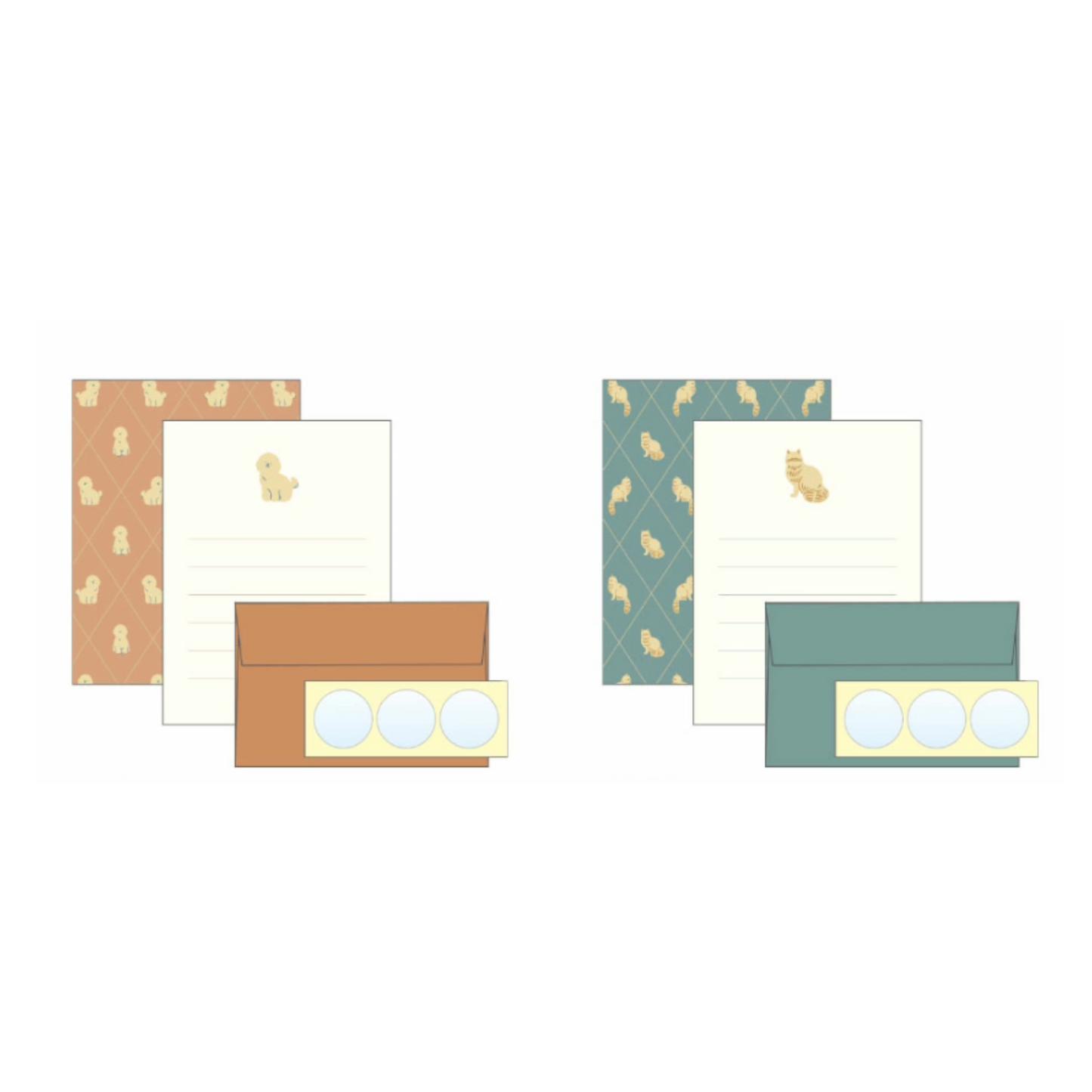 Matoka Dog and Cat Letter Set