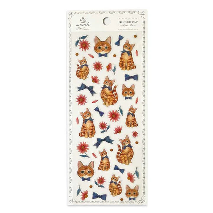 Clothes Pin Miki Takei Ginger Cat Stickers