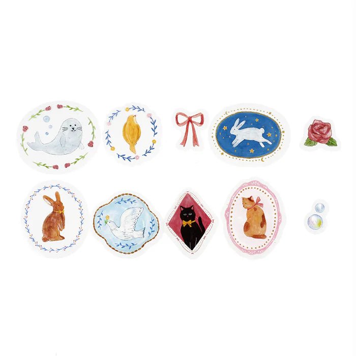 BGM Clear Deco Stickers Brooch - Animals - Kizuna Stationery