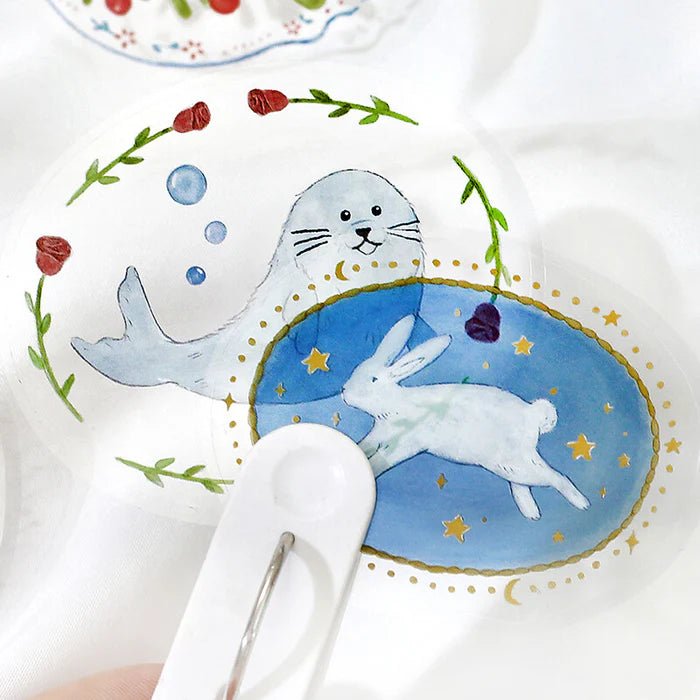 BGM Clear Deco Stickers Brooch - Animals - Kizuna Stationery