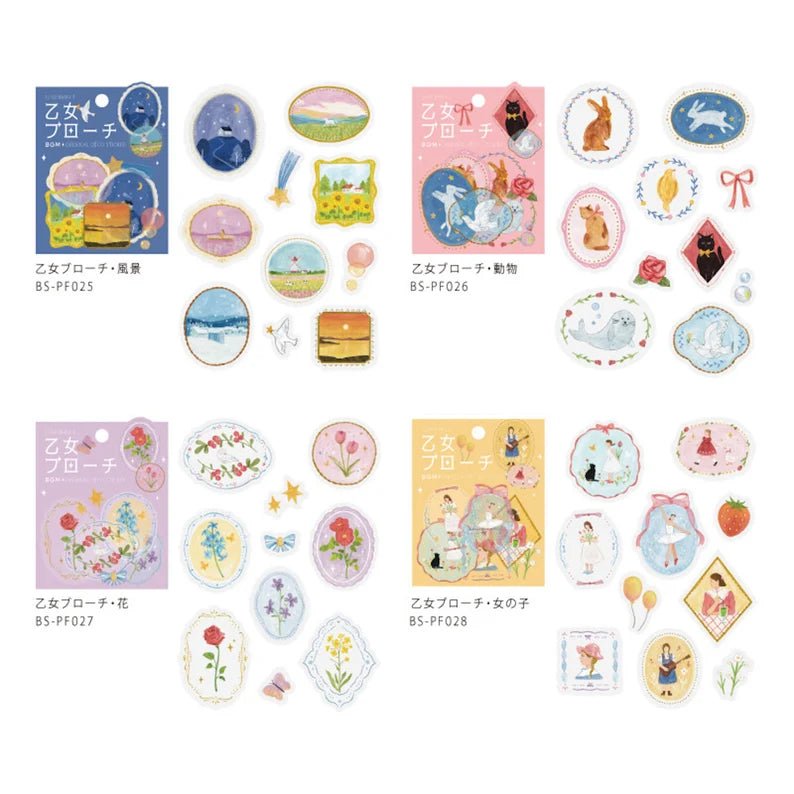 BGM Clear Deco Stickers Brooch - Animals - Kizuna Stationery