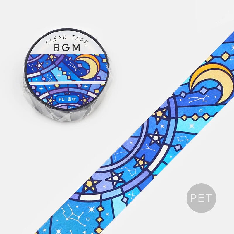 Kizuna Stationery - BGM Clear PET Tape Stained Glass - Astrology