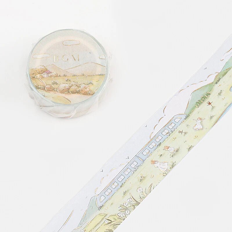 BGM Washi Tape Foil Little World - Fields at Dusk - Kizuna Stationery