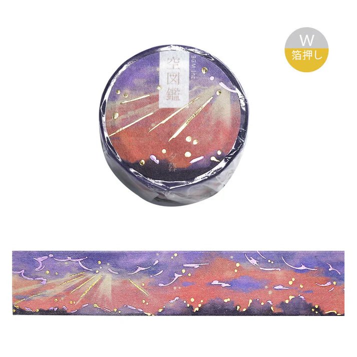 BGM Washi Tape Foil Sky Picture Book - Dusk - Kizuna Stationery