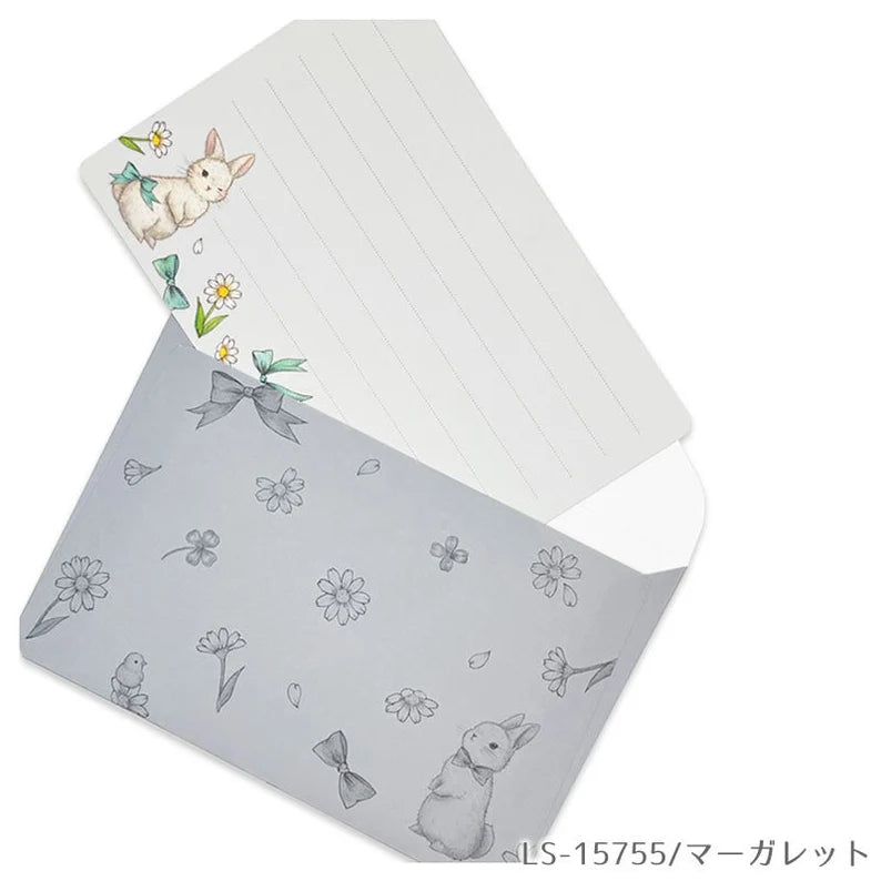 Clothes Pin Miki Takei Rabbit Mini Letter Set (Blue)