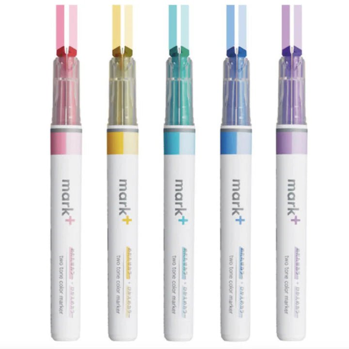 Kokuyo Mark+ Two - Tone Highlighter - Kizuna Stationery