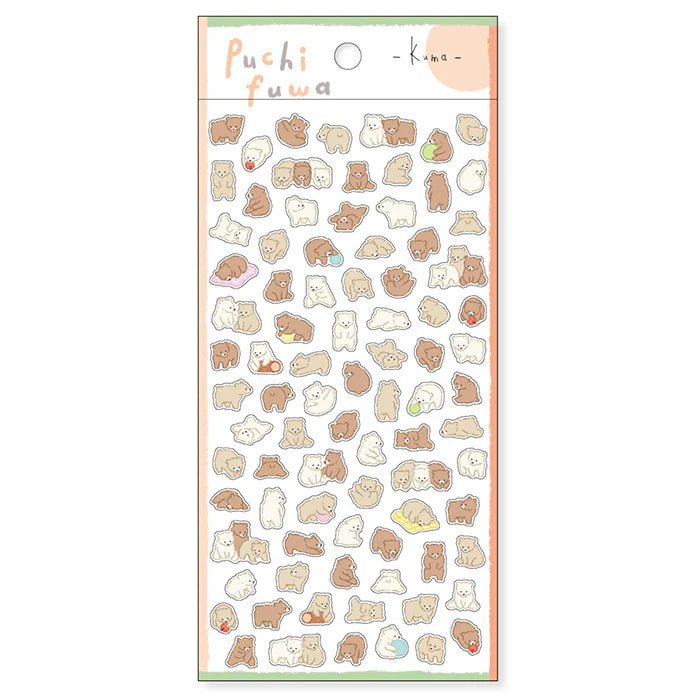 Mindwave Clear Stickers Puchifuwa - Kuma (Bear) - Kizuna Stationery