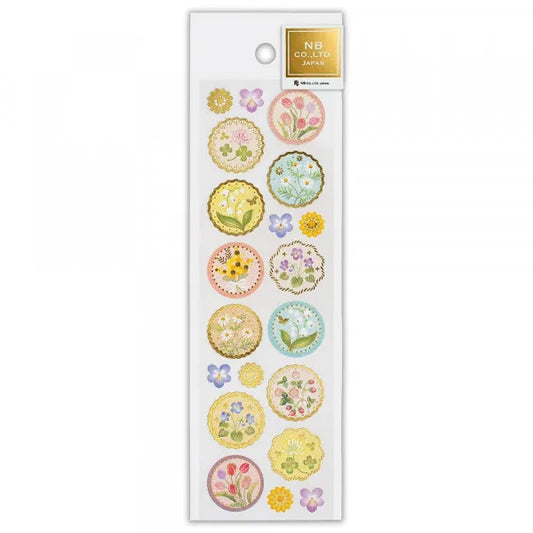 Floral Washi Gold Foil Seal Stickers