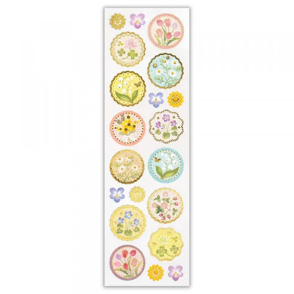 Floral Washi Gold Foil Seal Stickers