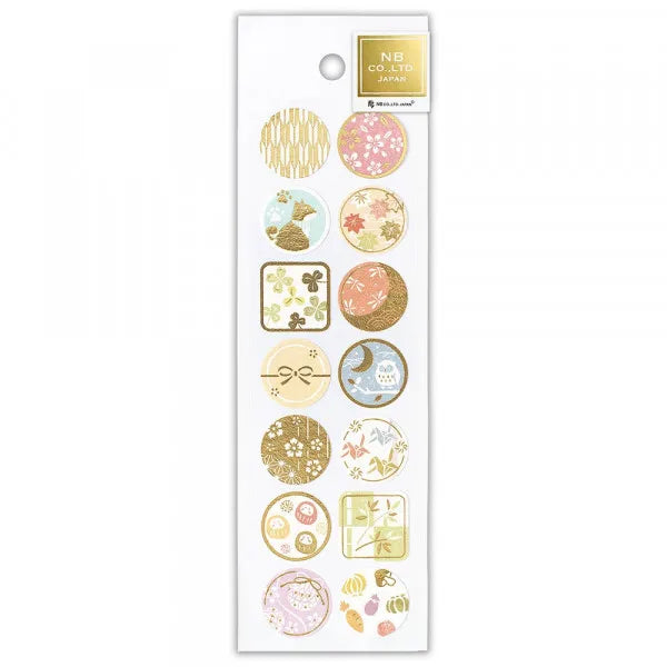 Traditional Japanese Washi Gold Foil Seal Stickers
