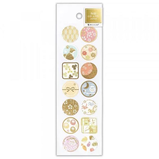 Traditional Japanese Washi Gold Foil Seal Stickers