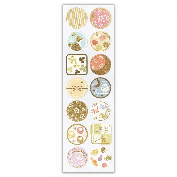 Traditional Japanese Washi Gold Foil Seal Stickers