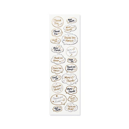 Thank You Speech Bubble Gold Foil Stickers