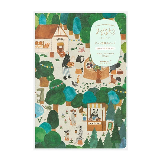 Midori Yuru Log Notebook - Forest Animals