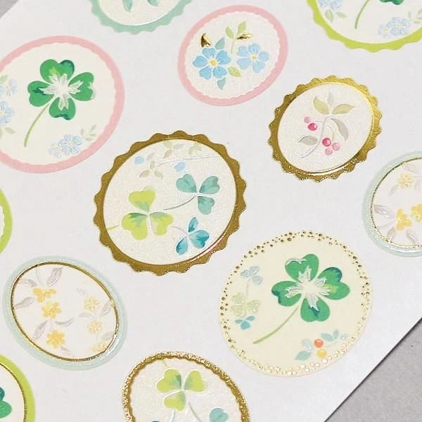 Lucky Clover Gold Foil Stickers