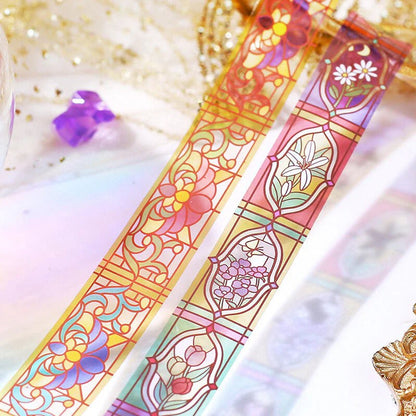 BGM Clear PET Tape Stained Glass - Floral Garden - Kizuna Stationery