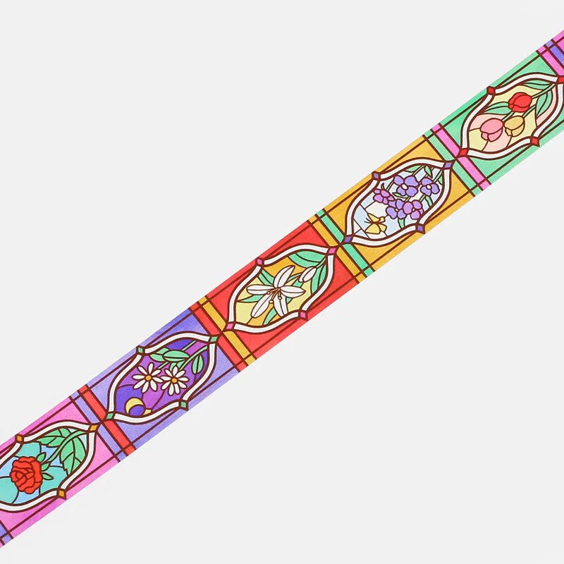 BGM Clear PET Tape Stained Glass - Floral Garden - Kizuna Stationery