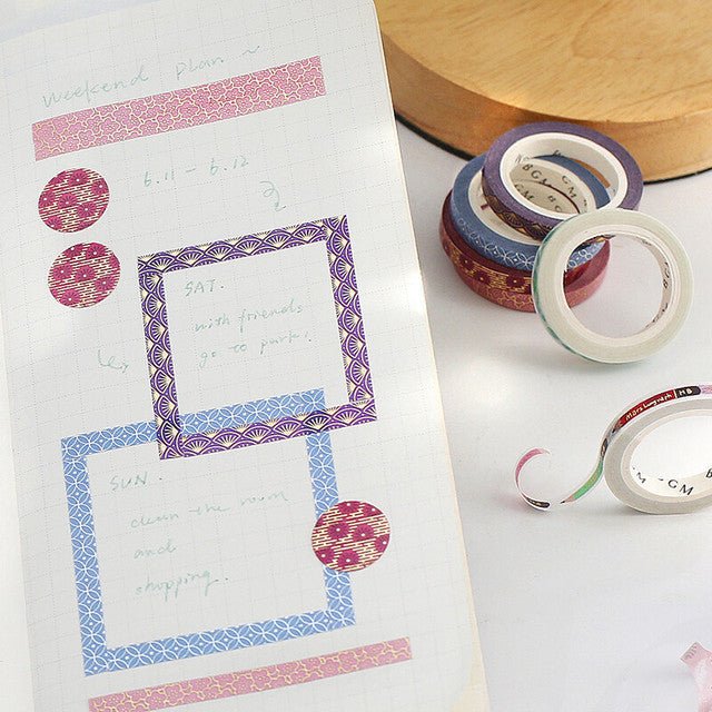 BGM Washi Tape Foil Bunroku - Japanese Fan - Kizuna Stationery