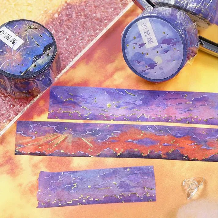 BGM Washi Tape Foil Sky Picture Book - Dusk - Kizuna Stationery