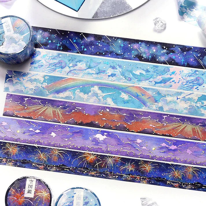 BGM Washi Tape Foil Sky Picture Book - Fireworks - Kizuna Stationery