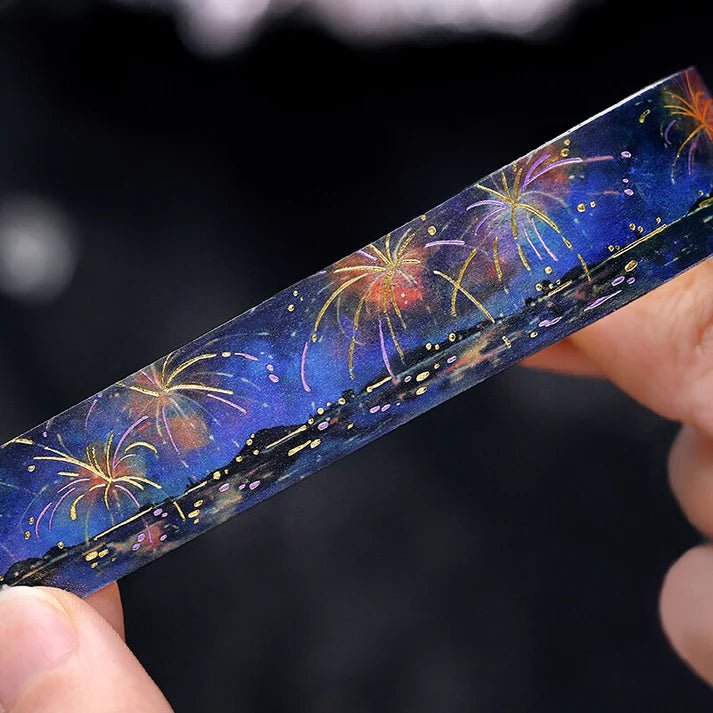 BGM Washi Tape Foil Sky Picture Book - Fireworks - Kizuna Stationery