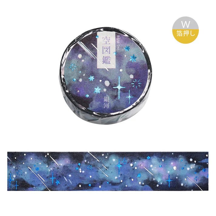 BGM Washi Tape Foil Sky Picture Book - Galaxy - Kizuna Stationery