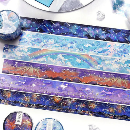 BGM Washi Tape Foil Sky Picture Book - Galaxy - Kizuna Stationery