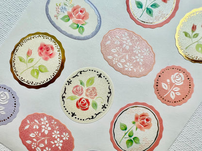 Vintage Rose Gold Foil Stickers